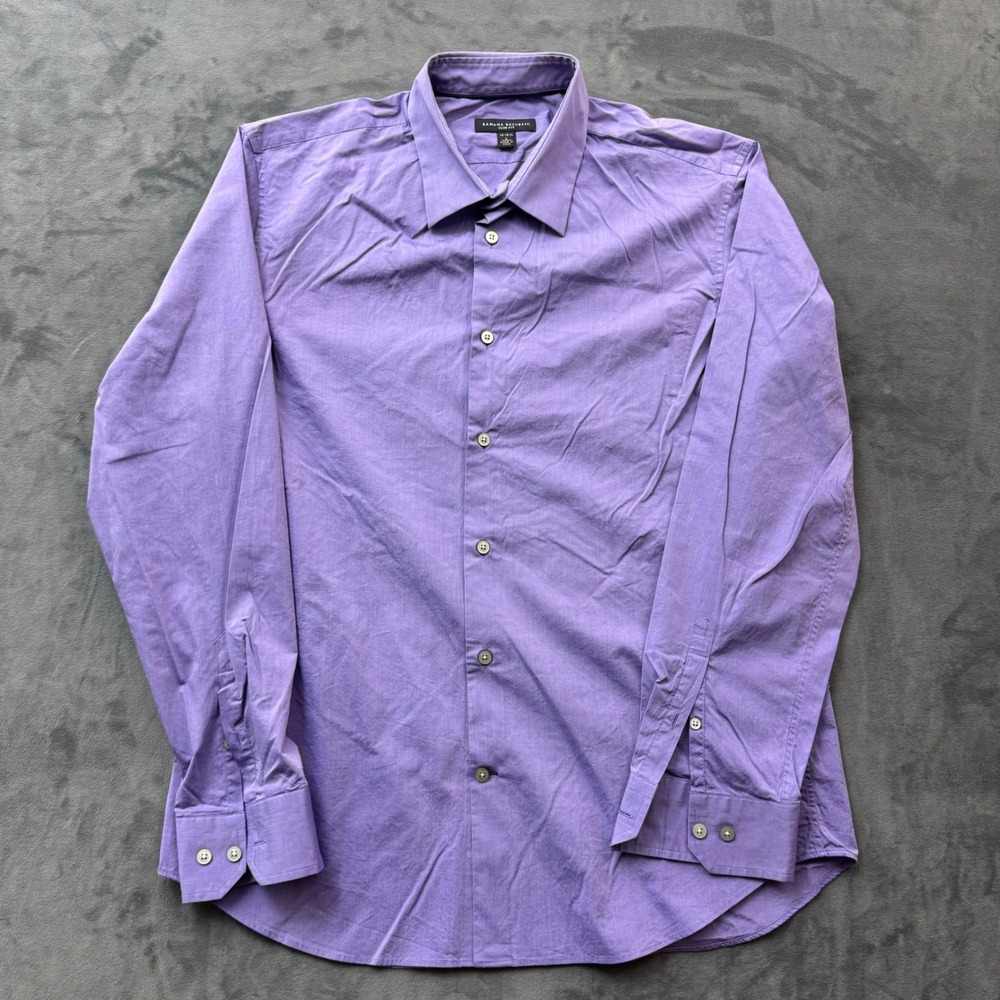 Banana Republic Mens Slim Fit Purple Long Sleeve Button Down Dress Shirt Large